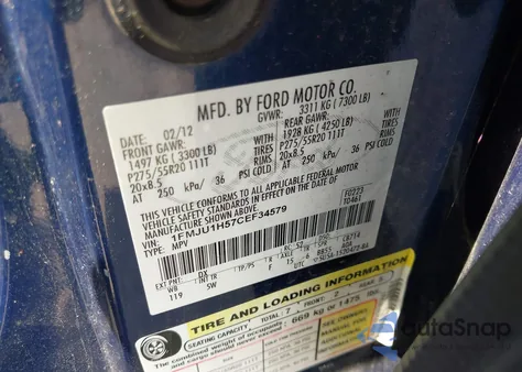 2012 Ford Expedition King Ranch from USA, damaged, VIN 1FMJU1H57CEF34579